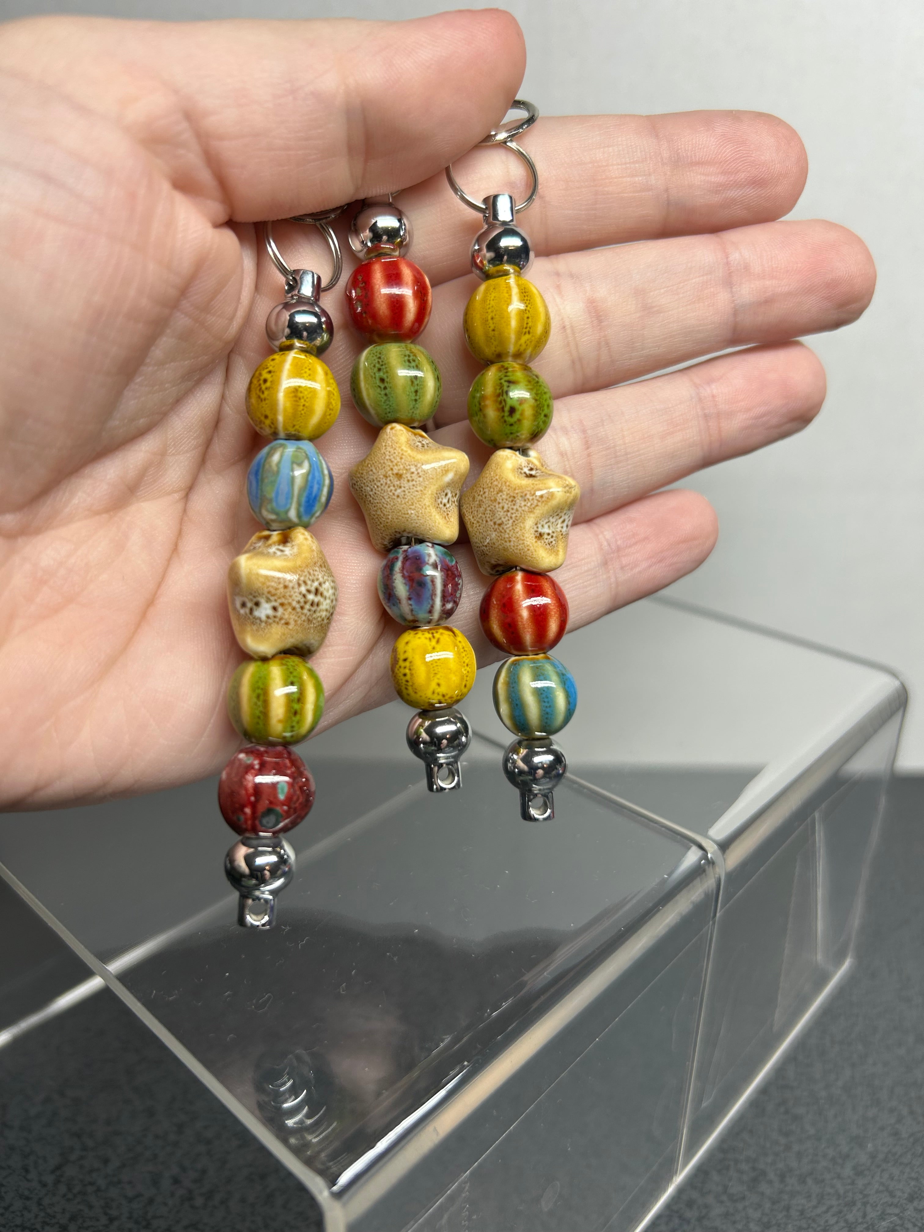 Colorful Ceramic Beaded Keychains