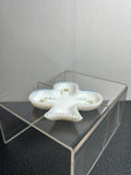Milk Glass Club Shaped Trinket Dish